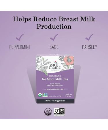 Earth Mama Organic No More Milk Tea 16-Count Box (6-Pack) | Breastmilk Production Reduction Tea for Weaning - Buy Online on GoSupps.com