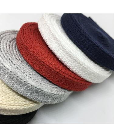 Anrox 3/8 Cotton Flat Draw Cord Drawstrings Handles Lace Trim String - 10 Yards (Black) - Buy Online on GoSupps.com