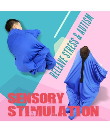 SZSMART Sensory Body Sock for Adult 65"x29" Full-Body Wrap Stretchy Body Sox to Relieve Stress for Adult with Autism Anxiet (Blue XL/163-191cm) XL/163-191cm Blue - Buy Online on GoSupps.com