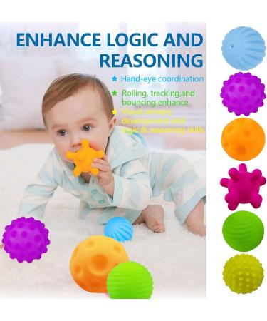 ROHSCE 6pcs Baby Textured Multi Ball Set - Soft Infant Sensory Massage Balls for Developmental Play - Buy Online on GoSupps.com