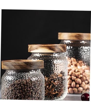 Zerodeko Food Containers Glass Food Storage Container Tea Containers Glass s Glass Containers Caterpillar Molds Cookie Containers Glass Stacking Jars Terrarium Cereals Wooden Biscuit 1 - Buy Online on GoSupps.com