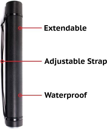 2-Pack Extendable Poster Tubes Expand from 24.5 to 40 with Shoulder Strap | Carry Documents  Blueprints  Drawings and Art | Black Portable Durable Round Storage Cases with Lids and Labels large Black - Buy Online on GoSupps.com