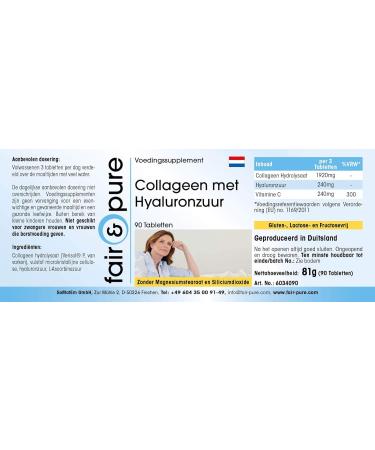 Fair & Pure - Collagen with hyaluronic acid and vitamin C - 90 tablets - Buy Online on GoSupps.com