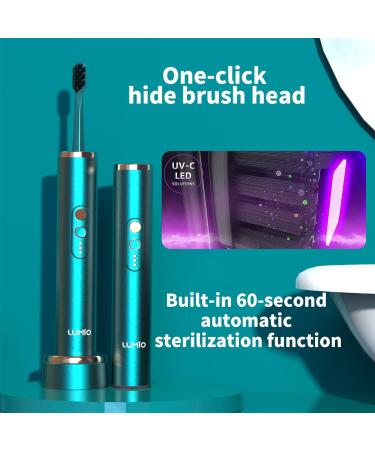 Buy LUMIO Electric Toothbrush - Self-Cleaning Sonic Vibration Portable Ultra Soft Brush Head Cordless Fast Charging for Travel & Home - Dark Green - Buy Online on GoSupps.com