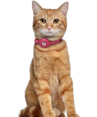 Shop Oopsdoggy Pink Leather Airtag Cat Collar with Bells | Durable GPS Pet Collar for Cats & Small Dogs - Buy Online on GoSupps.com