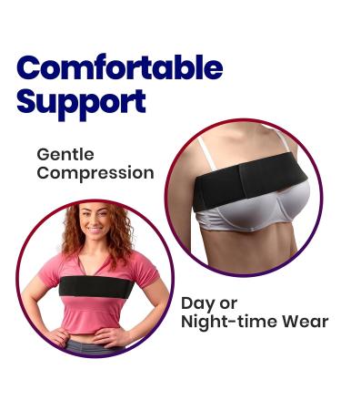 Post Op Breast Augmentation Bra Band | Breast Implant Chest Brace | Compression Wrap & No Bounce Stabilizer | Sports Bra Alternative for Women (Fits Most) - Black - Buy Online on GoSupps.com