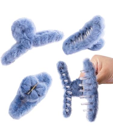 9PCS Fluffy Plush Hair Claw Clips - Colorful Winter Hair Barrettes for Thick Long Hair - Buy Online on GoSupps.com