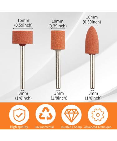 Saddgo 120Pcs Sanding Bit for Rotary Tool Strong Grinding Stone Bit with 1/8" Shank Aluminum Oxide Sanding Accessories Corundum Sand + Metal. - Buy Online on GoSupps.com