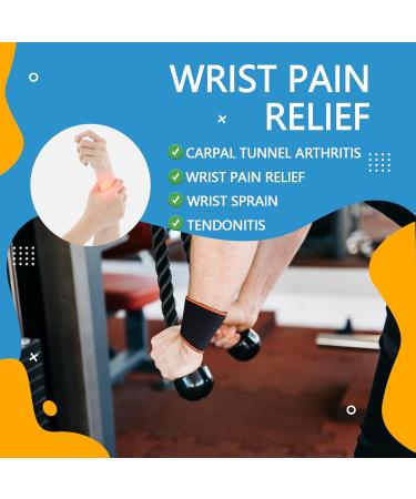 Adjustable Carpal Tunnel Wrist Brace - Compression Support for Pain Relief | Ideal for Fitness Weightlifting Tendonitis & Arthritis | Orange - Buy Online on GoSupps.com