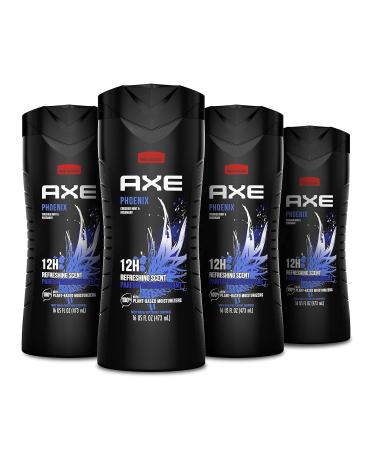 AXE Phoenix Crushed Mint & Rosemary Men's Body Wash 4 Count 16 oz (100% Recycled Bottle) Phoenix Men's Body Wash 4 Count 16 oz (100% Recycled Bottle) - Buy Online on GoSupps.com