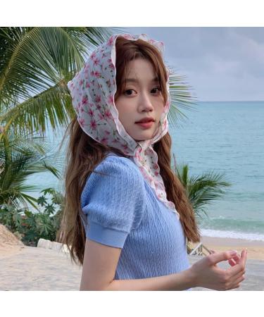 1 Piece Women's Flower Lace Triangular Headscarf Headscarves Hair Bands Headbands Triangle Scarf Hair Scarf Hair Band Hair Accessories Headwear for Women Girls Daily Wear White B - Buy Online on GoSupps.com