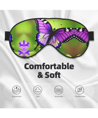 SSIMOO Butterfly Purple Print Ultra-Soft Light-Blocking Eye Mask for Optimal Comfort & Restful Sleep - International Shipping Available - Buy Online on GoSupps.com