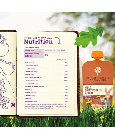 Peter Rabbit Organics Apple, Sweet Potato & Corn Pouches - 4.4oz, Pack of 10 - Organic Baby Food - Buy Online on GoSupps.com