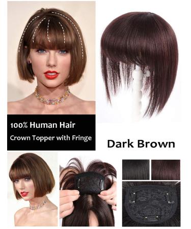 One Piece Straight Clip-In Human Hair Topper | Seamless Crown Closure | Natural Hairline | 12x12cm 25cm Natural Black - Ideal for All Hair Types - Buy Online on GoSupps.com