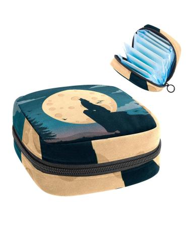 Anna Cowper Moon Spacescape Sanitary Napkin Storage Bag Feminine Menstrual Cup Pouches Nursing Pad Holder Tampon Bags Portable Period Bag for Women Teen Girls 1Pcs Multi-colored 9