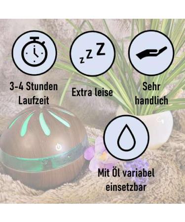 YOUNEET 300ml Aroma Diffuser Humidifier | Black Wood Look LED 7 Colors | Perfect for Yoga Office Spa & Gifts - Buy Online on GoSupps.com