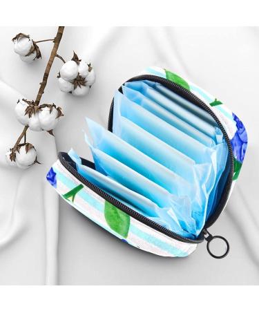 Blue Striped Portable Zipper Napkin Storage Bag for Teen Girls & Women - Stylish & Functional - Buy Online on GoSupps.com
