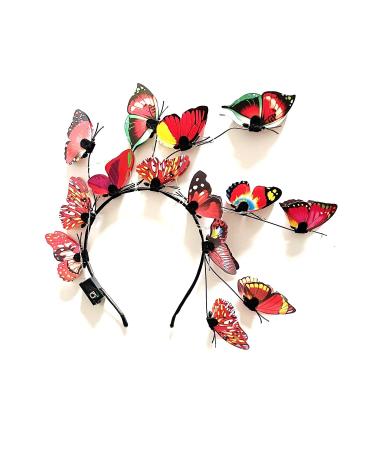 LED Butterfly Wreath Hairband for Women & Girls - Red | Wedding Party Photography Props - Buy Online on GoSupps.com