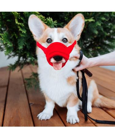 Yaodhaod XXL Red Dog Muzzle Breathable Nylon Mesh Adjustable Straps for Biting Chewing & Barking - Fast-Sitting Convenient Design - Buy Online on GoSupps.com