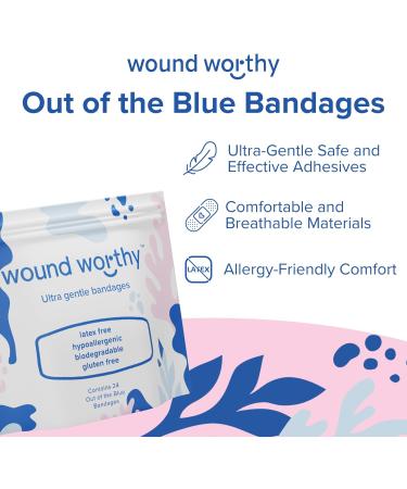 Wound Worthy Out of The Blue Ultra Gentle Bandages - Superior Healing Foam Dressings for Wounds & Sensitive Skin - 24 Pack - Buy Online on GoSupps.com