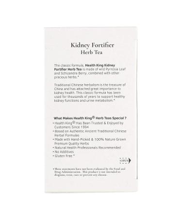 Health King Kidney Fortifier Herbal Tea - 20 Tea Bags for Strong Kidneys and Detox - Buy Online on GoSupps.com