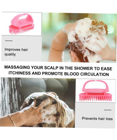 Tovinanna 2-Piece ABS Hairbrush & Shampoo Massage Device for Thin Hair - Pink Hair Cleaning Brush for Men & Women 10.5x7x5.5cm - Buy Online on GoSupps.com