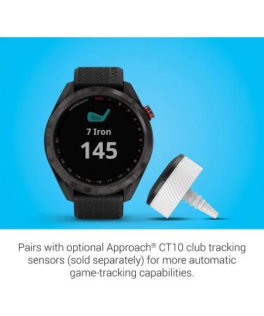 Garmin Approach S42 GPS Golf Smartwatch | Lightweight 1.2 Touchscreen | 42k+ Preloaded Courses | Gunmetal Ceramic Bezel | Black Silicone Band | Renewed - Buy Online on GoSupps.com