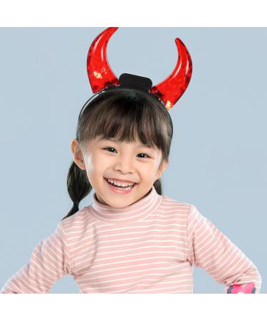 PATKAW Led Devil Horns Headband Light up Headband Demon Hair Hoop Flashing Headwear for Halloween Cosplay Costume Birthday Party Accessories - Buy Online on GoSupps.com