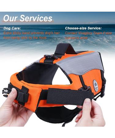 Vivaglory Neon Orange Dog Rescue Vest | Removable Front-Wheel Drive | Reflective & Upholstered for Swimming & Boating - XXS (28-35cm) - Buy Online on GoSupps.com