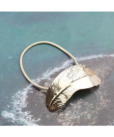 Yheakne Boho Leaf Hair Tie Scrunchies Gold Leaf Ponytail Holder Elastic Hair Band Black Rope Ponytail Holder Metal Hair Accessories for Women and Girls Gifts (Gold) - Buy Online on GoSupps.com
