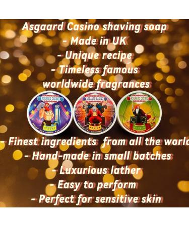 ODIN (ASGAARD CASINO) ARTISAN SHAVING SOAP - MADE IN UK - Grapefruit&Black Pepper&Vetiver - 7 BUTTERS - ALL NATURAL INGREDIENTS - Buy Online on GoSupps.com