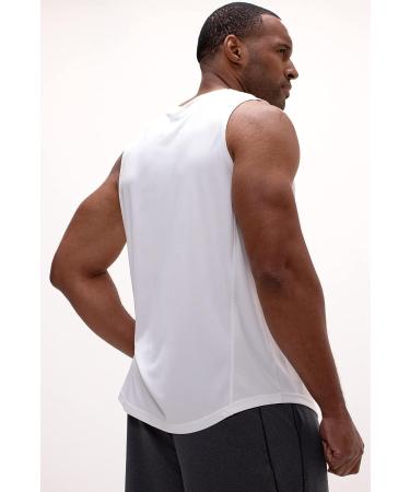 DEVOPS Men's Relaxed-Fit Workout Gym Tank Top - X-Large, White - Sleeveless Design - Buy Online on GoSupps.com