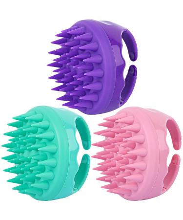 3 Pieces Hair Scalp Massager Shampoo Brush Silicone Head Washer Brush Handheld Shower Scalp Scrubber Cleansing Brush for Removing Dandruff 3 x Multi Color