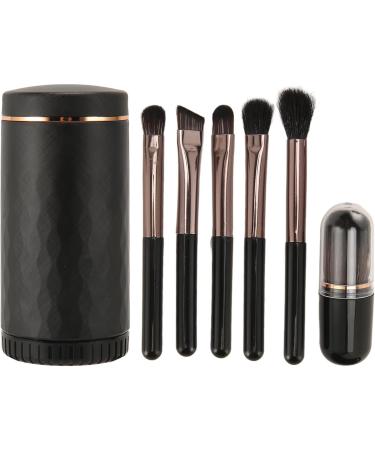Travel Makeup Brushes Set Cosmetic Brushes Set with Mirror Cap Soft Hair Brush Multifunctional Eyeshadow Brushes (Black) - Buy Online on GoSupps.com