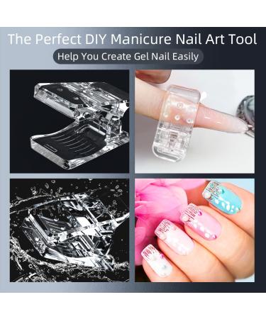 Sanie 10 Pcs Nail Tips Clip for Quick Building Gel Nail Forms - Clear UV LED Builder Clamps for DIY Manicure Nail Art - Buy Online on GoSupps.com