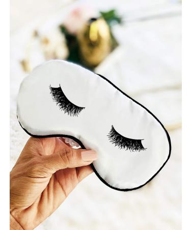 Set of 3 Satin Eyelash Sleep Masks with Adjustable Straps - Comfortable Eye Cover for Women - Bridesmaid Gift (White) - Buy Online on GoSupps.com