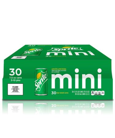 Sprite Lemon-Lime Natural-Flavored Soda Mini Cans Soft Drink - 30 Pack Cans (7.5 Oz) 30 Count (Pack of 1)