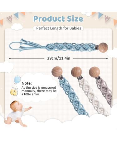 Symbolife Boho Pacifier Clip - Handmade Braided Cotton Holder Leash for Boys and Girls | Unisex Baby Shower & Birthday Gift - Buy Online on GoSupps.com