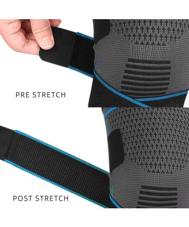 RooRuns All-Day Comfort Knee Brace - Adjustable for Men & Women 2 Pairs Ideal for Arthritis Joint Pain & Sports Injuries - Blue Medium - Buy Online on GoSupps.com