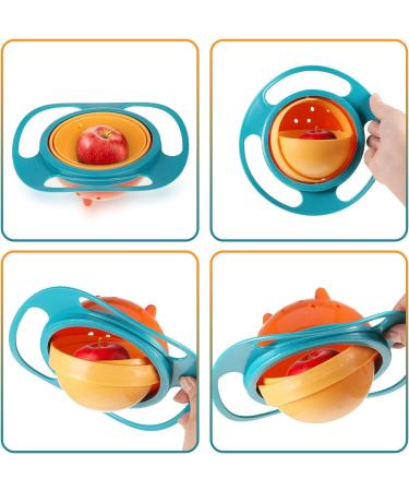 360 Degrees Gyro Bowl - Unspillable Toddler Snack Bowl, Dark Green - Buy Online on GoSupps.com