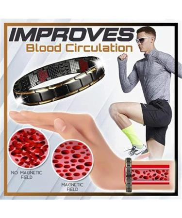 Nihexo Magnetic Therapy Fit Plus Bracelet - Super Strength Dual Magnet Titanium Jewelry for Men - Adjustable Black Magnetic Bracelet - Buy Online on GoSupps.com