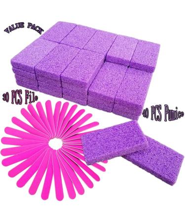 70-Piece Pedicure Exfoliator Kit: Disposable Pumice Stone, Sponge Scrubber, Callus Remover, Nail Files - Purple - Buy Online on GoSupps.com