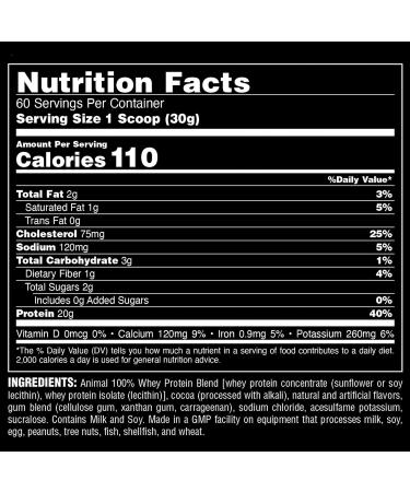 Animal 100% Whey Protein Powder Whey Blend for Pre- or Post-Workout & Pak - Convenient All-in-One Vitamin & Supplement Pack - Buy Online on GoSupps.com