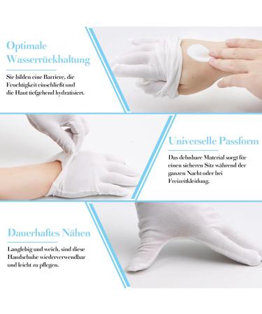 Vegcoo 11 Pairs of 100% Cotton White Gloves | Soft Flexible & Reusable Protective Gloves for Dry Hands Neurodermatitis Moisturizer & Jewelry Control | International Shipping - Buy Online on GoSupps.com