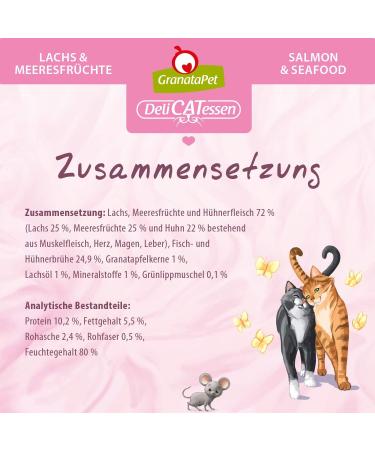 Granatapet Delicatessen Salmon & Seafood - Grain-Free Gourmet Cat Food (6 x 800g) - No Sugar Additives - Buy Online on GoSupps.com