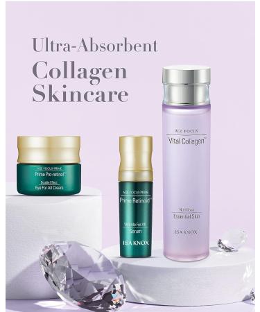 ISA KNOX Age Focus Vital Collagen Emulsion & PRIME Wrinkle Serum & Eye Cream - Korean Skin Care with Vitamins C B12 & E | 177ml | International Shipping - Buy Online on GoSupps.com