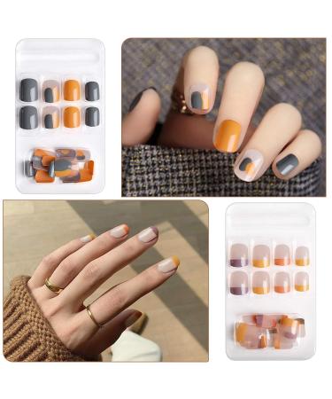 Kalolary 144PC False Nails Color Gradient Acrylic Fake Nails with Glue Stickers for Women & Girls | Perfect for DIY Nail Art Decoration - Buy Online on GoSupps.com