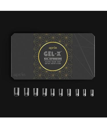 Apres Nail Gel-X Sculpted Square Short Tips Bundle | 500 Gel-X Tips & 15ml Extend Gel | Premium Quality | 10 Sizes 0-9 | 2022 Version - Buy Online on GoSupps.com
