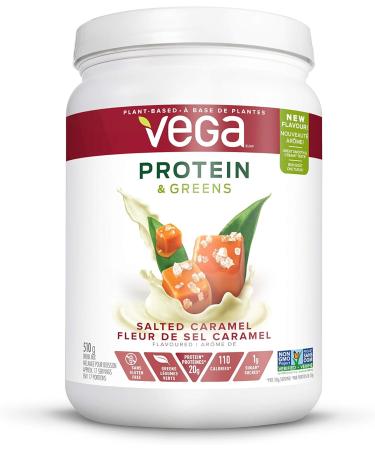 Vega Protein and Greens Vanilla (18 Servings) + Vega Protein and Greens Salted Caramel (17 Servings) Plant Based Protein Powder Bundle - Buy Online on GoSupps.com