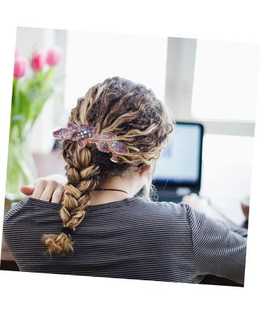 Housoutil Rhinestone Hair Clip Decorative Hair Clips Bling Hair Clips Rhinestones Hair Barrette Bridal Headpiece Hair Barrettes Tiara Hair Clips for Women Purple Fine Bride Spring Clip Metal - Buy Online on GoSupps.com